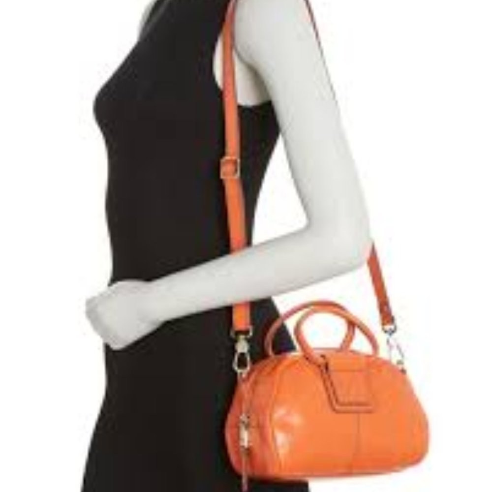 Hobo Orange Satchel With Structured Design And Cr… - image 2